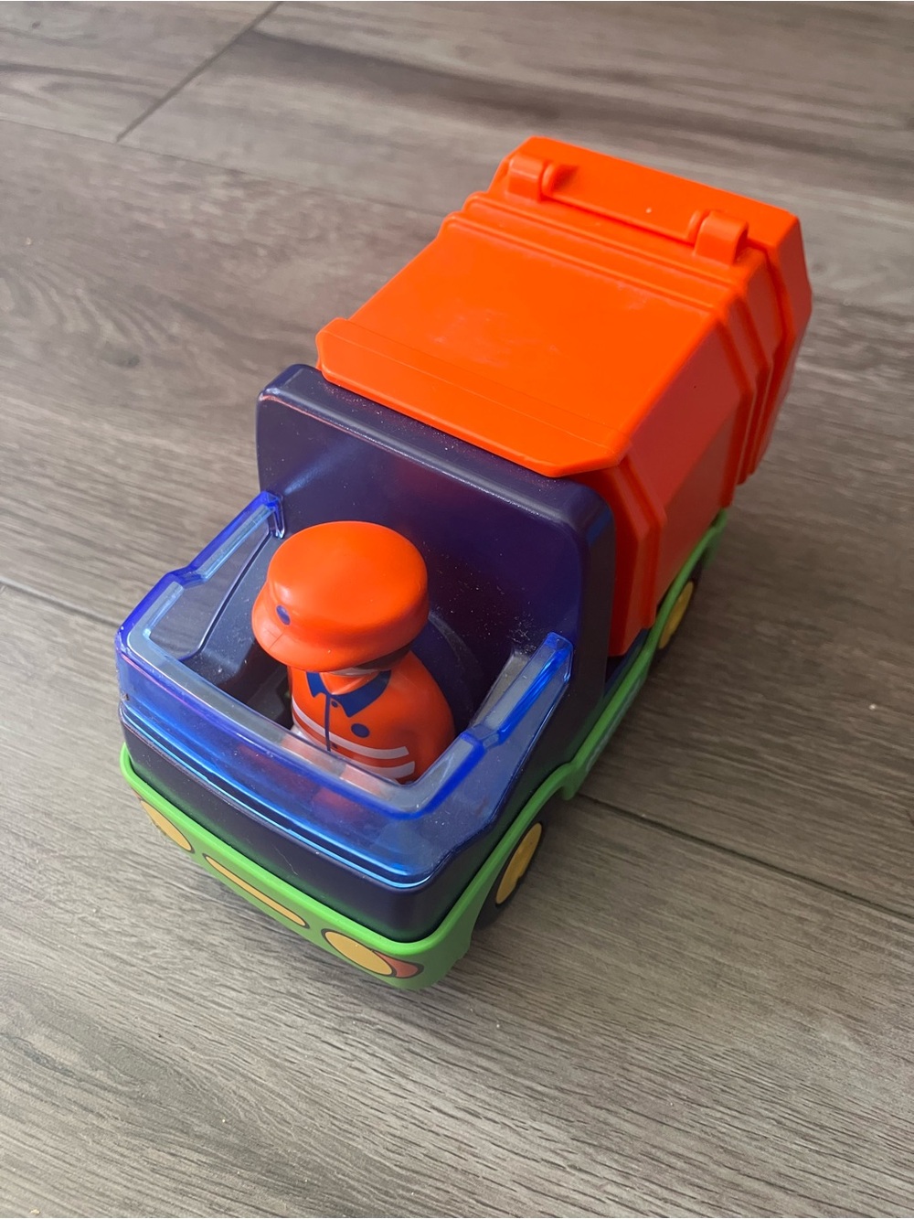 Playmobil 1.2.3 Garbage Truck Vehicle & Driver Figure Set 2007 Not Completed
